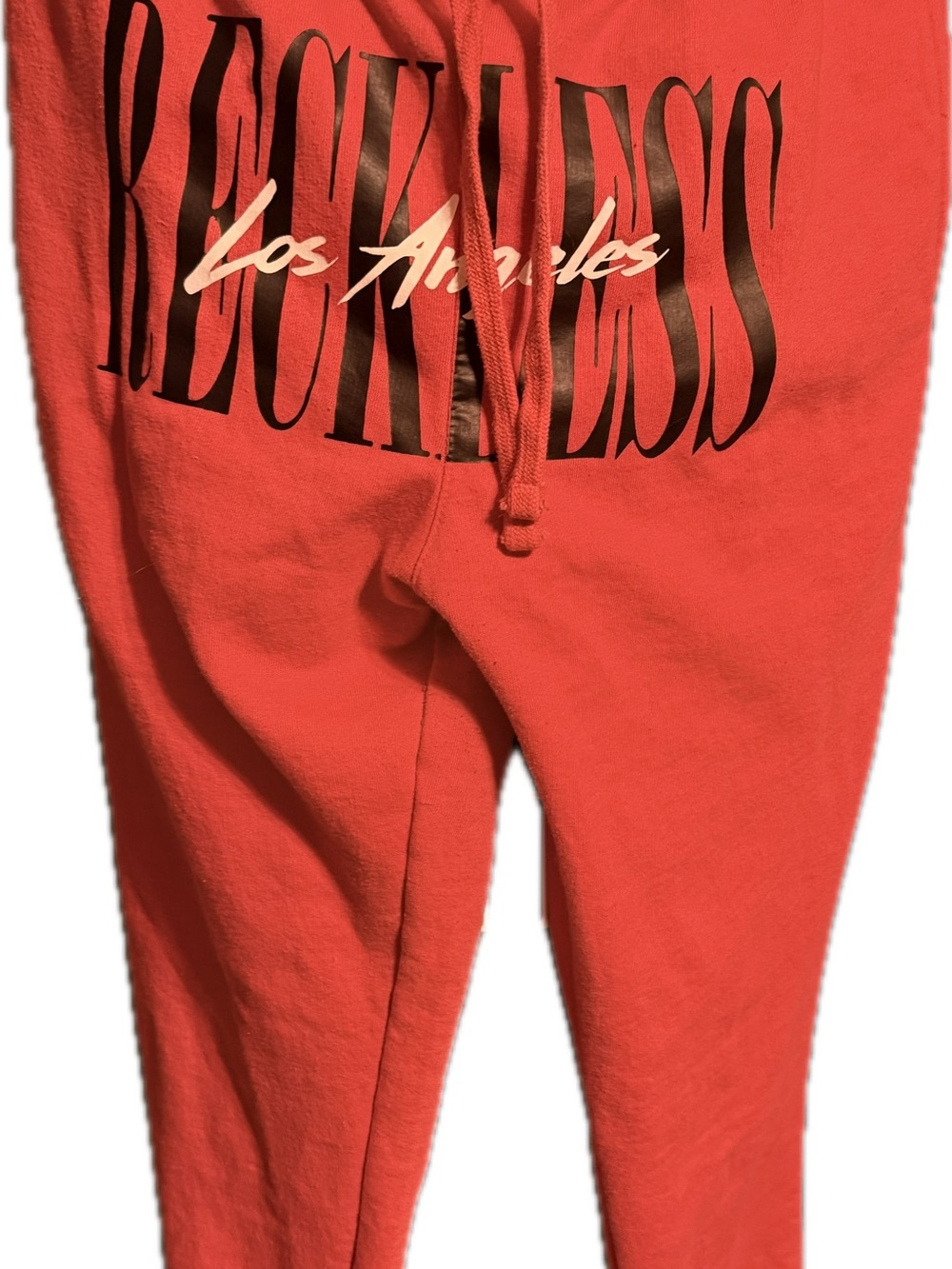 Young & Reckless Coral Red Sweatpants with Los Angeles Graphic